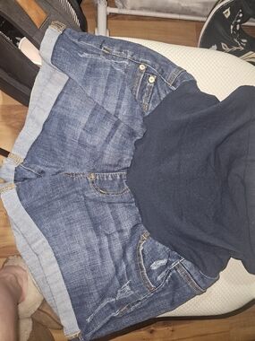 Maternity Blue Denim Shorts